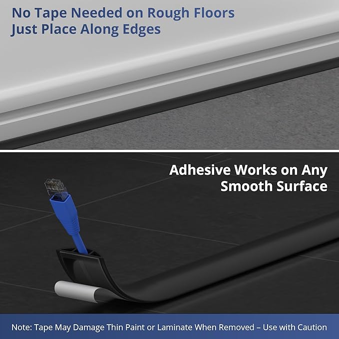ZhiYo 5.6ft Cord Covers for Wires on Floor, Cord Hider Floor Hide Extension - Image 4