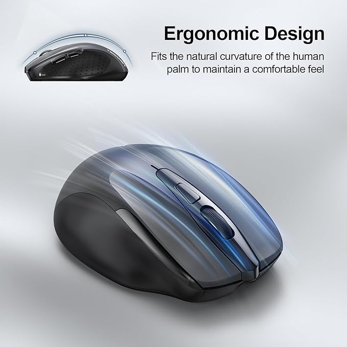 TECKNET Wireless Mouse Rechargeable 4800 DPI Silent USB A & Bluetooth Mouse 6 - Image 8