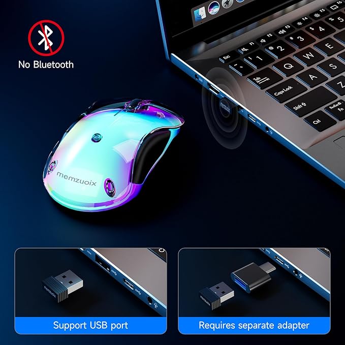 memzuoix 2.4G LED Wireless Mouse, Rechargeable Ergonomic Mouse - Image 5