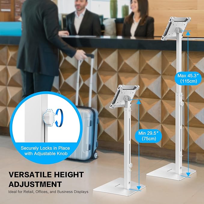 AboveTEK Security iPad Kiosk Floor Stand, Anti-Theft POS Tablet Stands - Image 4