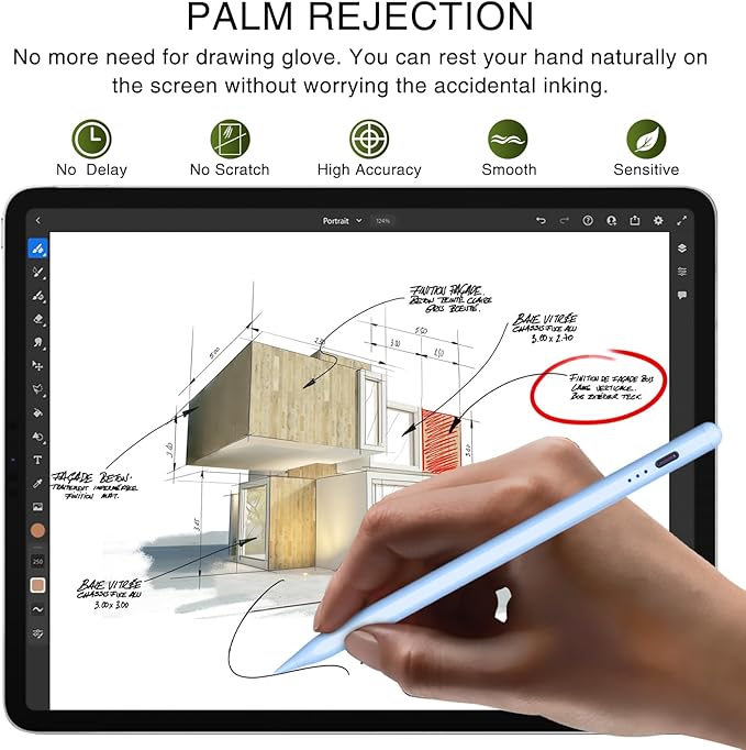 Pen for iPad 2018-2025, HATOKU 15 Mins Fast Charging Pencil 1st Gen - Image 4