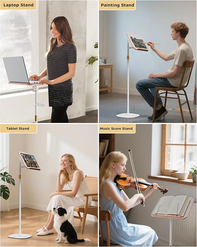Laptop Stand Floor, Tablet Floor Stands Adjustable Height, Tall Laptop Podium - Image 8