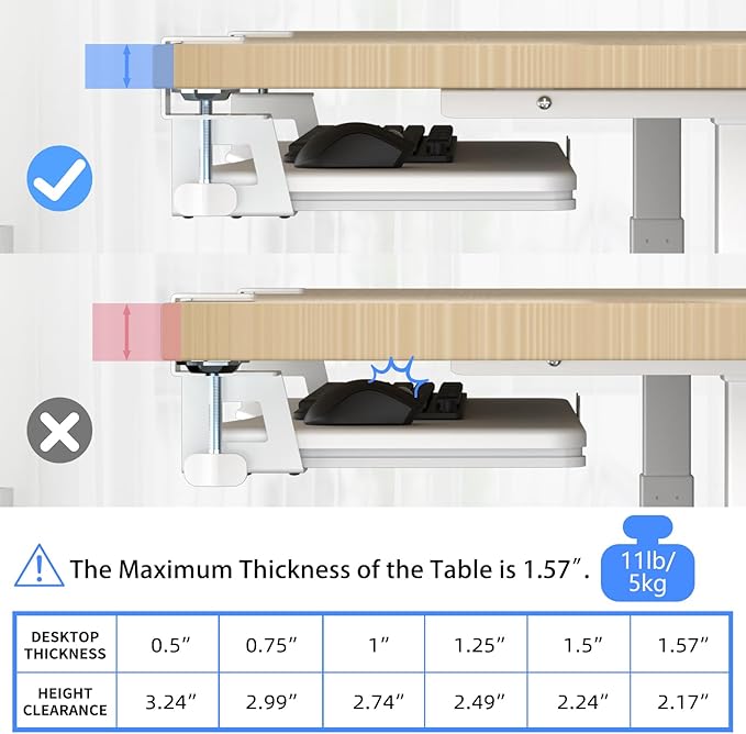 suptek Large Keyboard Tray Under Desk Pull Out - Image 7