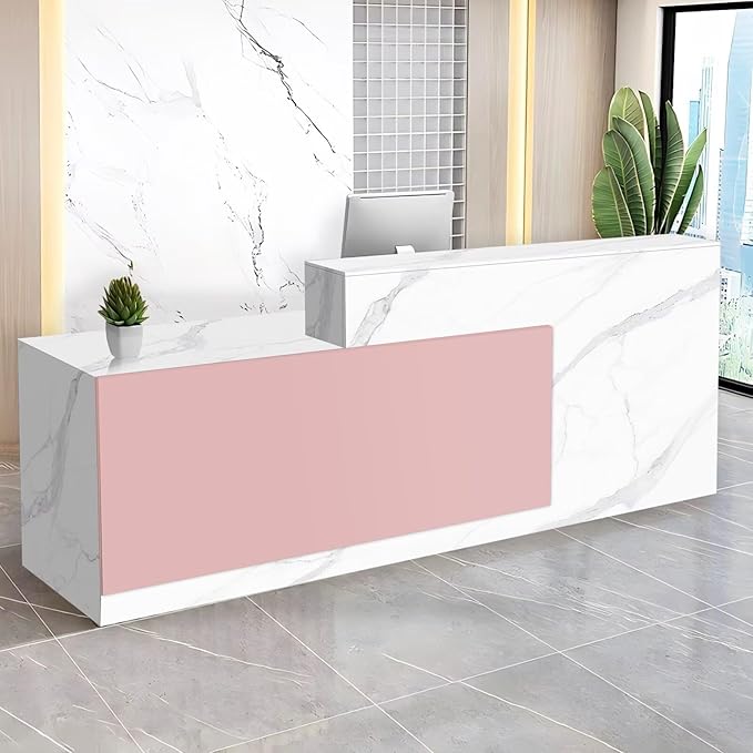 Reception Desk with Counter Modern Checkout Counter with Lockable Drawer by Unknown