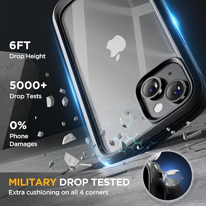 Miracase Compatible with iPhone 13 case 6.1 inch, 2021 Upgrade Full-Body Glass - Image 4