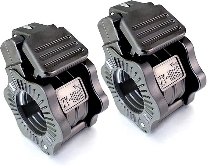 Adjustable Barbell Clips, Fits 0.98-1.1" Olympic & Standard Bars, Secure by ZY-HUAN