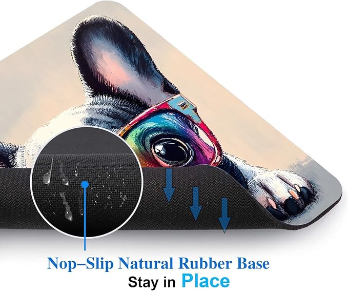 Funny Bulldog Dog Mouse Pads for Desk, Portable Wireless Computer Mouse pad - Image 4