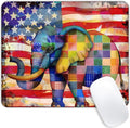 Square Mouse Pad American Flag，Colorful Baby Elephant-1, Gaming Mouse Pads by Goodsprout