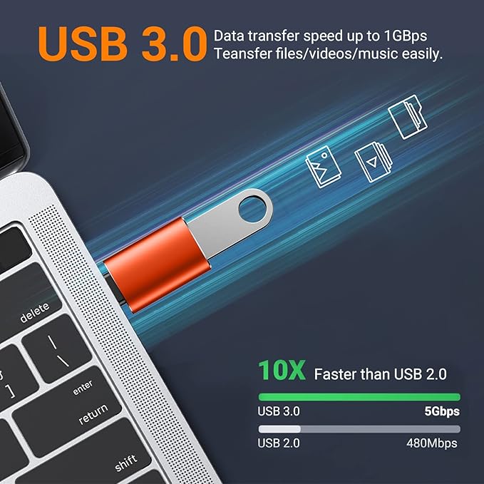   USB to USB C Adapter, USB C Male to USB 3.0 Female - Image 3