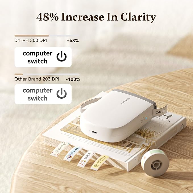 NIIMBOT Label Maker with Tape D11 0.5 Inch Bluetooth 300 DPI Portable Label - Image 5
