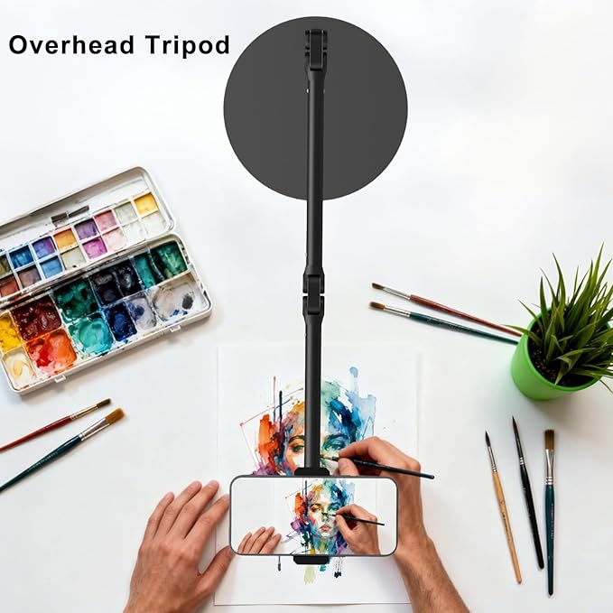 Overhead Phone Mount for Desk, Heavy Duty Rotatable Stand for Video Recording - Image 2
