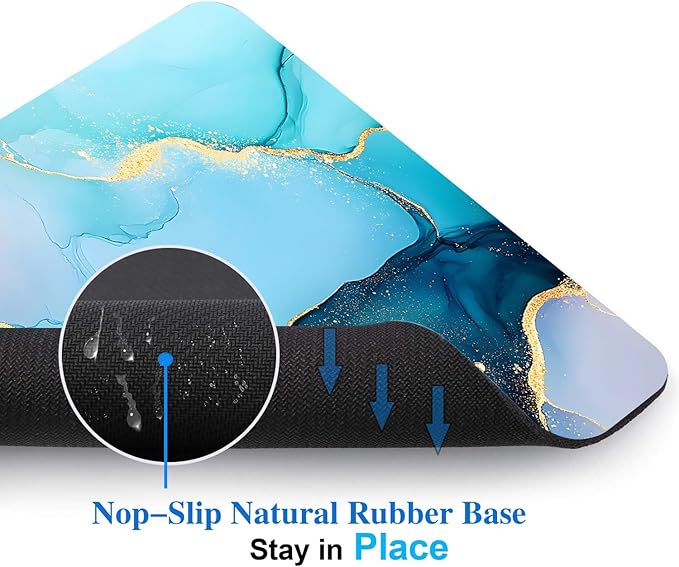 Golden Texture Teal Marble Mouse Pads - Image 4