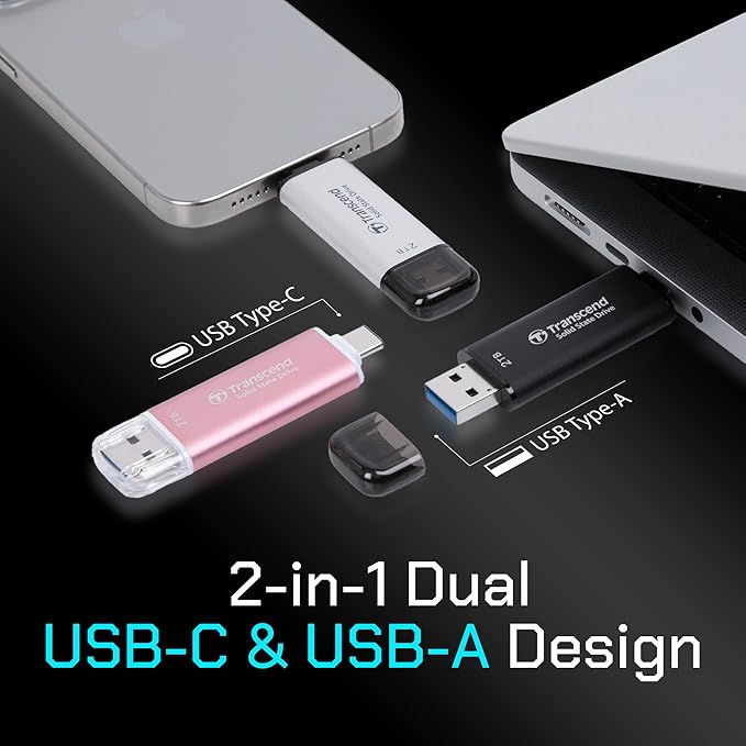Transcend 1TB External SSD, Dual USB Hard Drive - Image 5