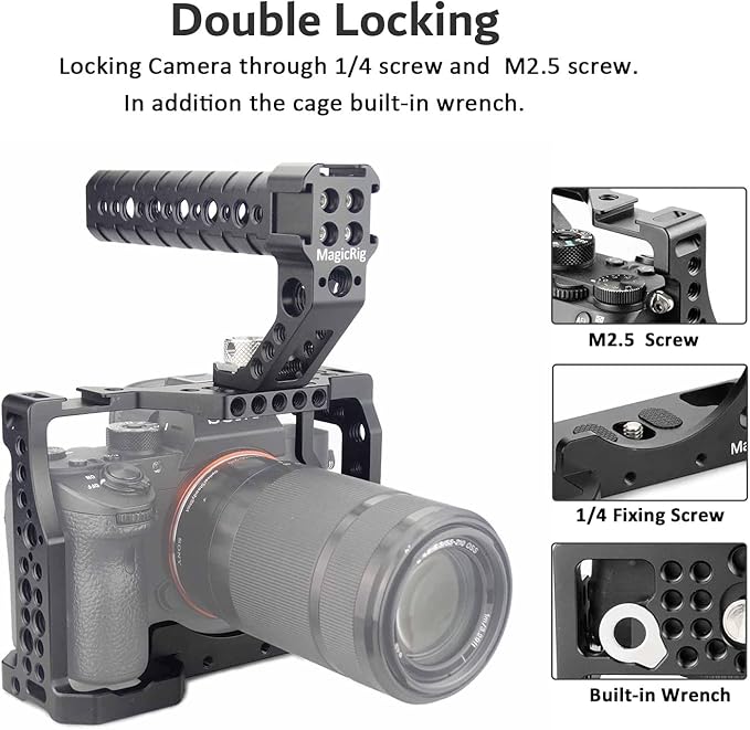 A7iii / A7riii Full Camera Cage Rig and ARRI Locating Top Handle, - Image 3