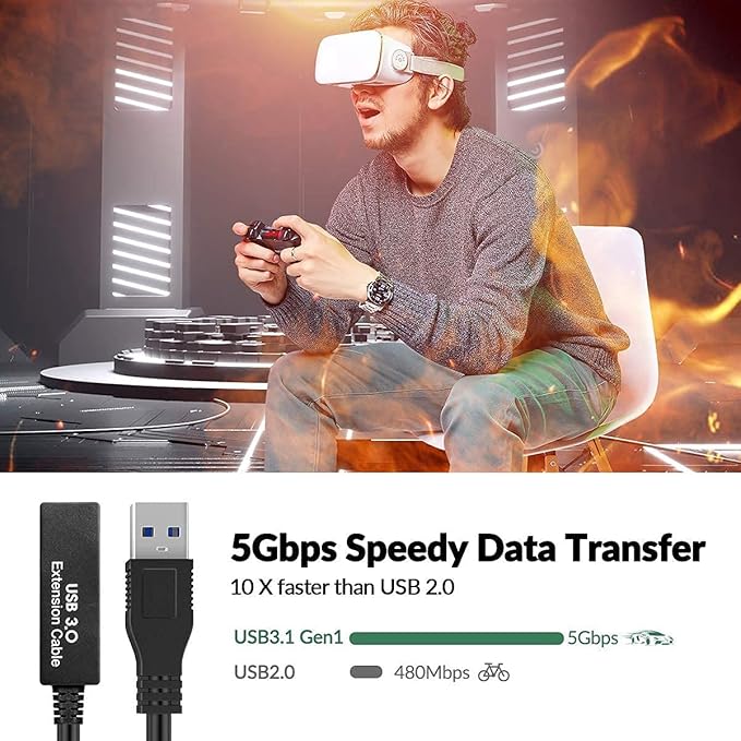75FT USB 3.0 Active Extension Cable, USB 3.0 Extension Cord A-Male to A-Female - Image 7