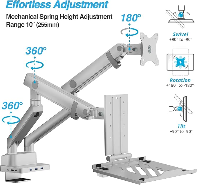 AVLT Dual 17”-38" Monitor Arm Desk Mount - Image 5