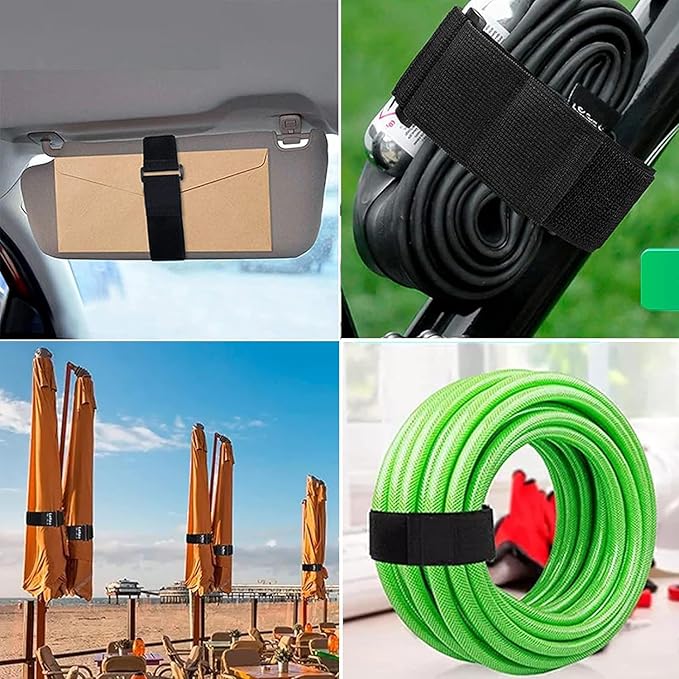 26ft 1.5 Inch Wide Cable Straps, Jumpso Adjustable Fastening Hook and Loop - Image 5