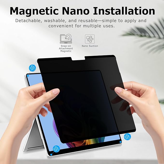 Adeway Magnetic Privacy Screen for Surface Pro 12 inch, Anti-Glare, 30° Side - Image 4