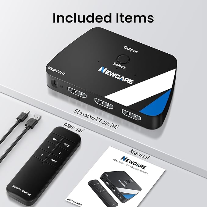 NEWCARE 8K HDMI Switch 3 in 1 Out, HDMI 2.1 Switch - Image 9
