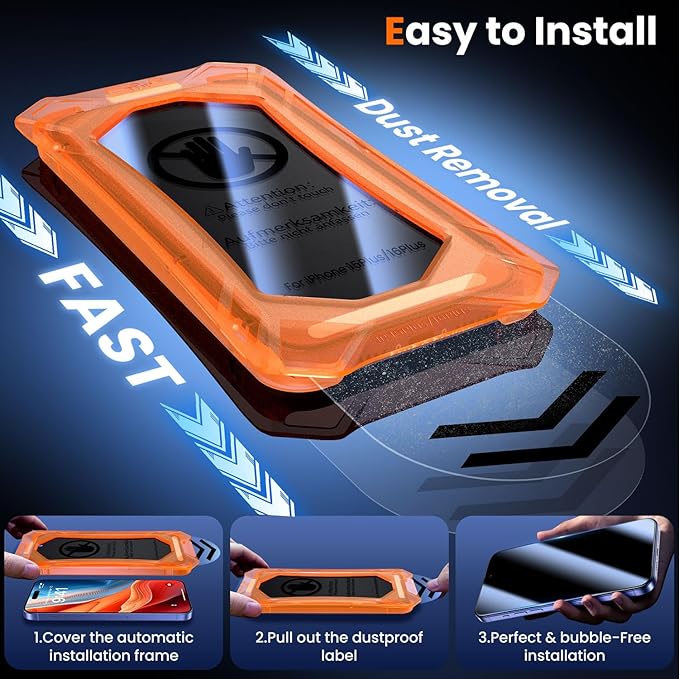 UniqueMe for iPhone 15 Plus / 16 Plus Privacy Screen Protector - Image 4