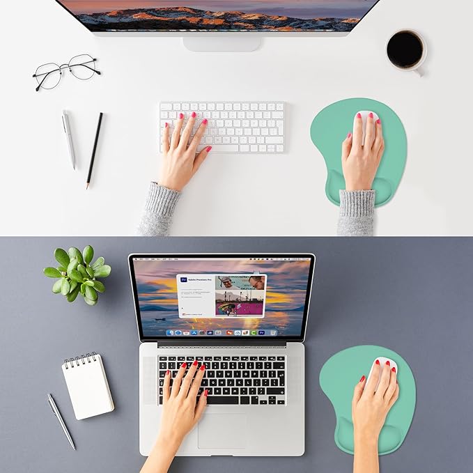ITNRSIIET Ergonomic Mouse Pad, Cushioned Gel Wrist Rest, Non-Slip Base - Image 2