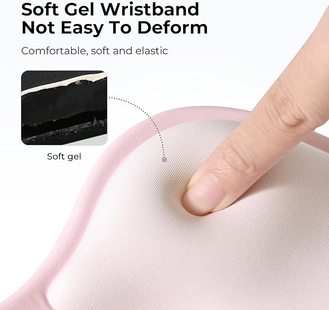 EooCoo Gel Wrist Rest Mouse Pad Ergonomic Middle Concave Design, Relieve Wrist - Image 5