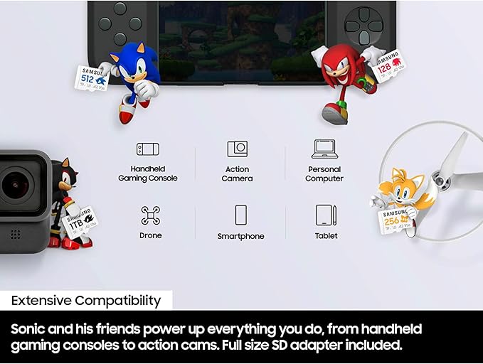 Samsung PRO Plus Sonic The Hedgehog + Adapter, 512GB microSDXC, Up-to 180MB/s - Image 5