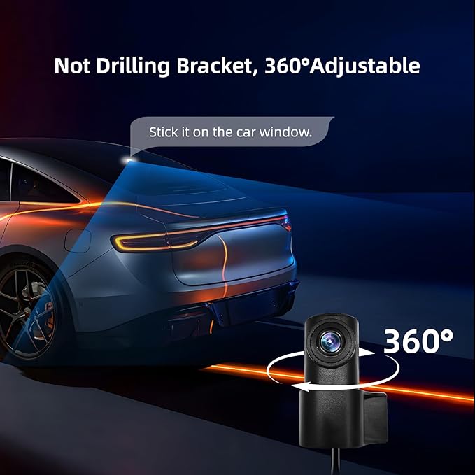 2025 Rear View Mirror Camera, 4 Channel Mirror Dash Cam Front and Rear Inside - Image 7