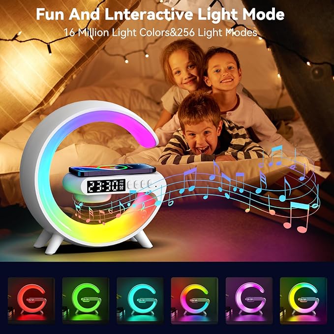Mini LED Table Lamp with 4-in-1 Wireless Charger, Night Light, Sunrise Alarm - Image 4