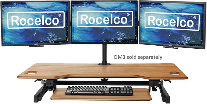 Rocelco 46" Large Height Adjustable Standing Desk Converter - Image 6