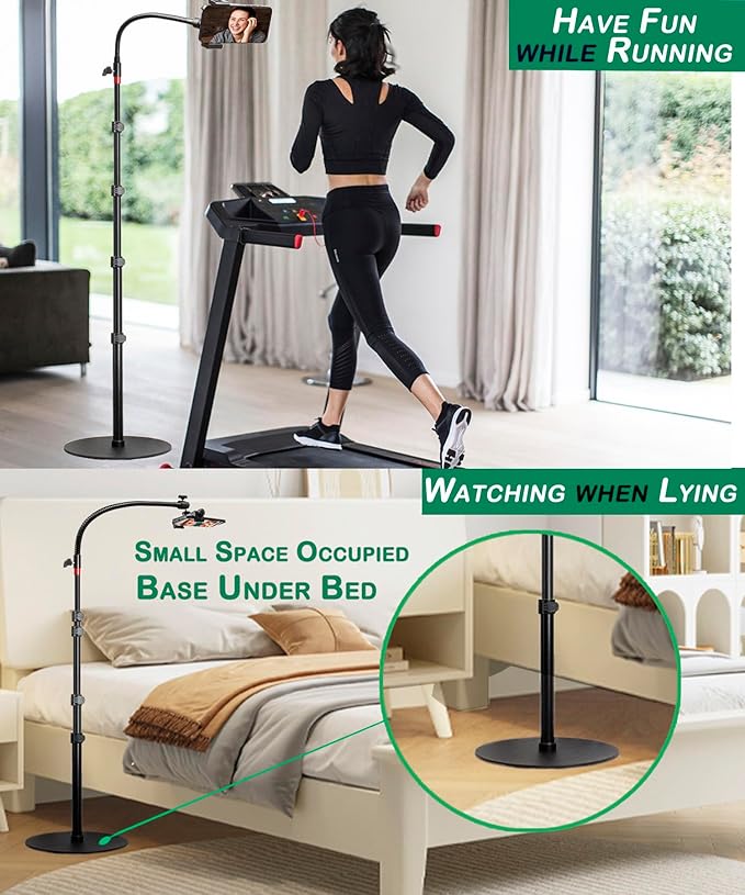 Phone Overhead Stand, Gooseneck Phone Floor Stand, Tall Video Cell Phone Mount - Image 7