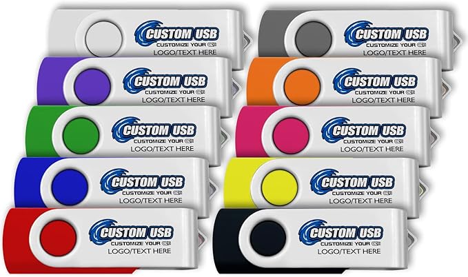 ABLAZE Custom Flash Drive 128MB 100 Pack, Personalized USB Drives Custom USB by ABLAZEGlobal
