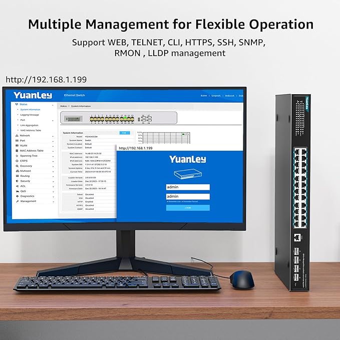 YuanLey 28 Port Gigabit Managed PoE Switch - Image 6
