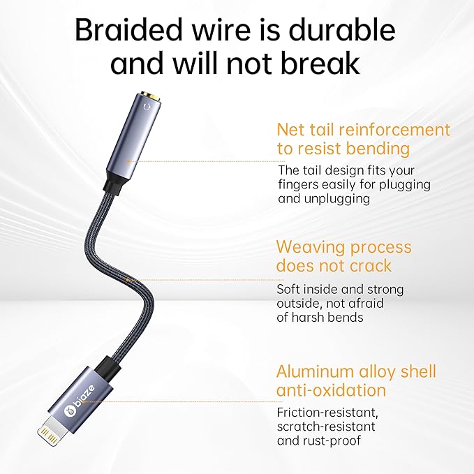 iPhone Headphone Adapter, Lightning to 3.5mm Adapter Auxiliary Adapter - Image 2