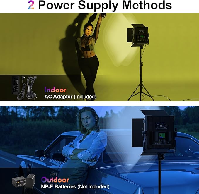 Pixel P45 RGB Photography Lighting Kit, 50W Professional LED Studio Lights - Image 2