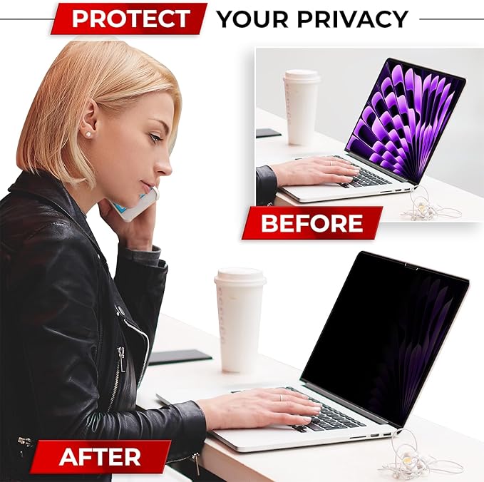 Magnetic Privacy Screen for MacBook Air 13 & 13.6 Inch Removable Laptop Privacy - Image 6