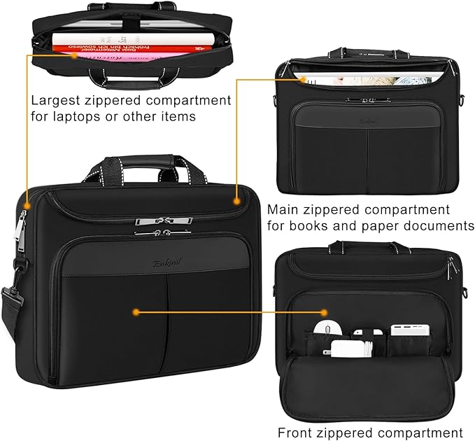 17 inch Waterproof Protective Laptop Messenger Briefcase - Image 2