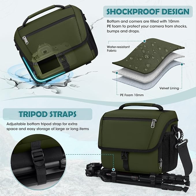 RAINSMORE Camera Bag, DSLR/SLR/Mirrorless Camera Case - Image 4