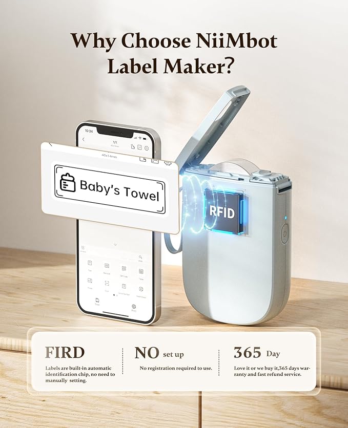 NIIMBOT Label Maker Bluetooth Mini Label Printer D11 2024 Version, Portable - Image 2