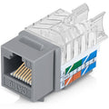 Everest 45° Angled RJ45 Cat6 Keystone Jacks 100-Pack in Gray by EverestMediaSolutions