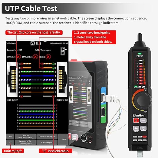 Multifunction RJ45 Network Caber Tester, UTP Cable Tester Ethernet Cable Tracer - Image 3