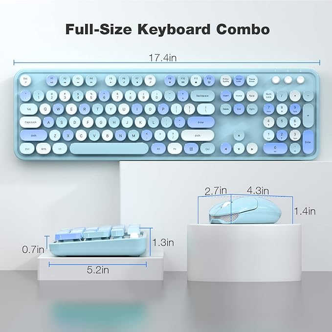 KNOWSQT Wireless Keyboard and Mouse Combo, - Image 7