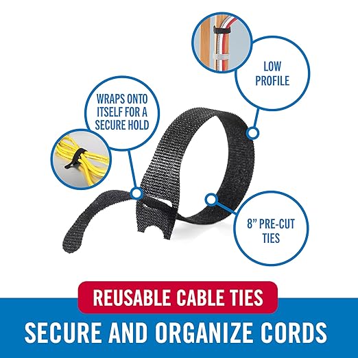 VELCRO Brand 150pk Cable Ties Value Pack | Replace Zip Ties - Image 2