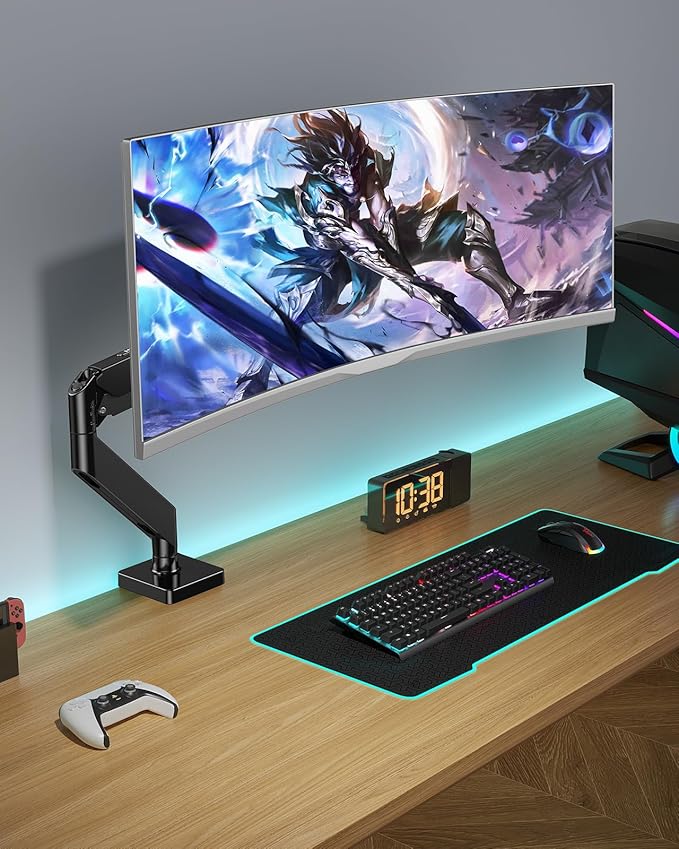 HUANUO Ultrawide Monitor Arm for 13 to 43 Inch Screens, Single Heavy Duty - Image 4