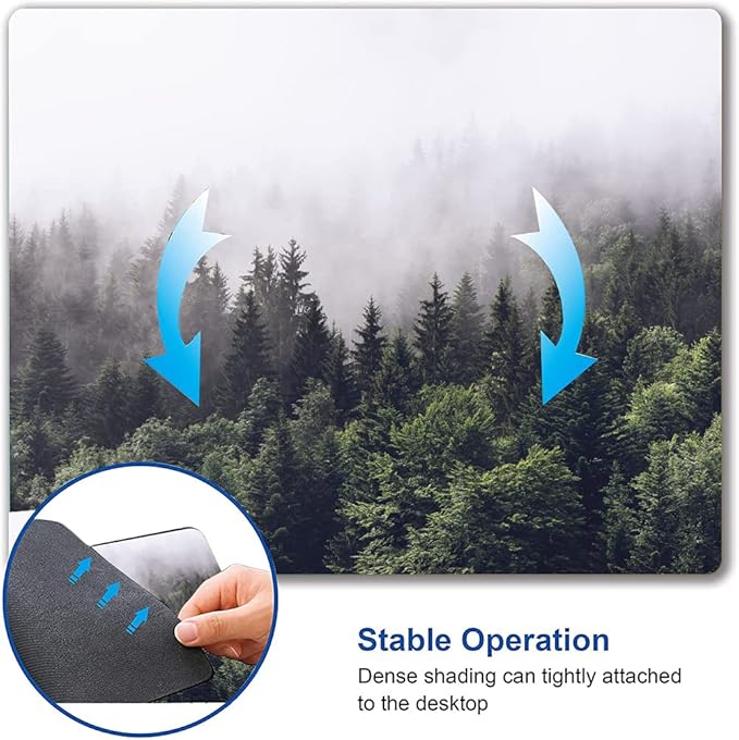 Misty Forest Mouse Pad, Natural Landscape Mouse Pad Custom Design, Square - Image 6