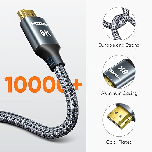ARISKEEN 8K HDMI Cable 6 FT, 48Gbps High Speed HDMI 2.1 Cable, 8K 60Hz - Image 7
