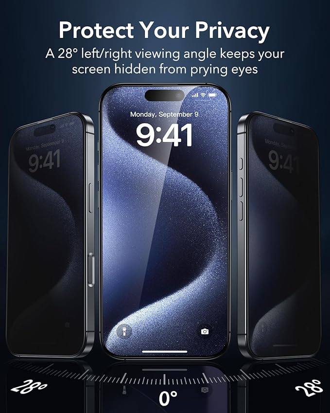 ESR 3 Pack for iPhone 15 Pro Max Privacy Screen Protector, Anti-spy - Image 3
