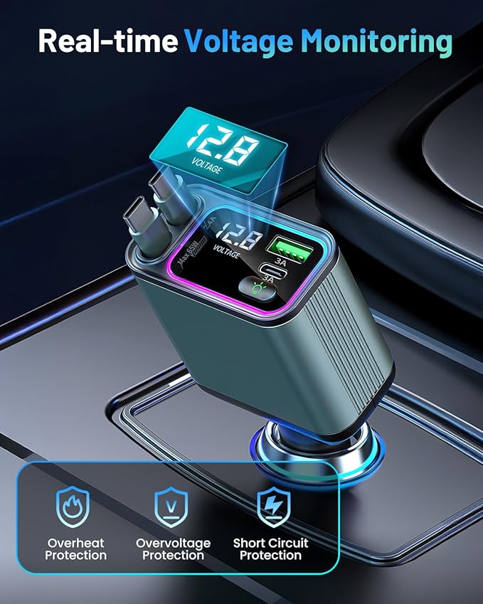 4 in 1 Retractable Car Charger - Image 4