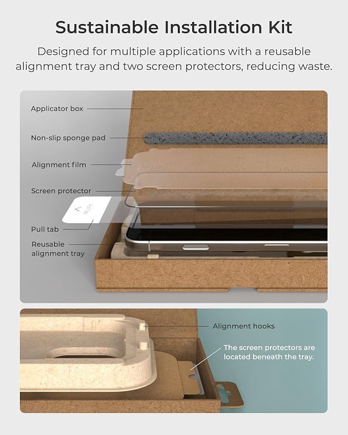 iOttie Terra iPhone 16 Plus Tempered Glass Screen Protector Military Grade 9H - Image 4