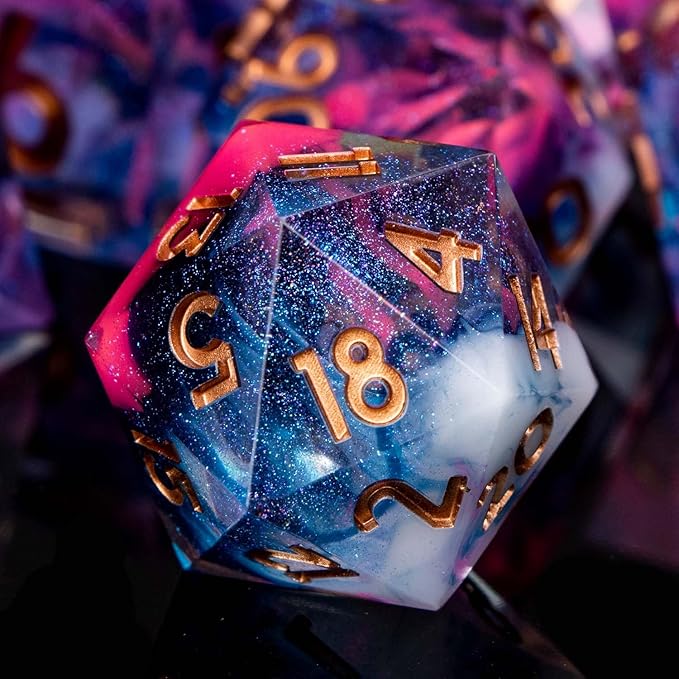 ARUOHHA Sharp Edges Dice Set DND Resin Lightning Dice - Image 3